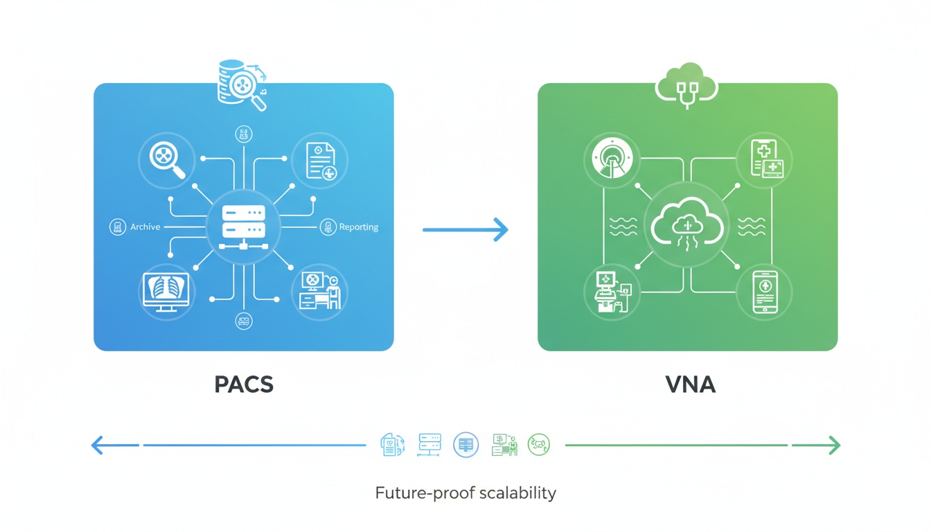 PACS vs. VNA -  Choosing the Right Imaging Solution for Your Medical Practice - Created by PostDICOM
